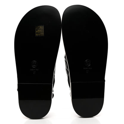 Chanel Lambskin Velcro Dad Sandals 37 So Black 5 of 9