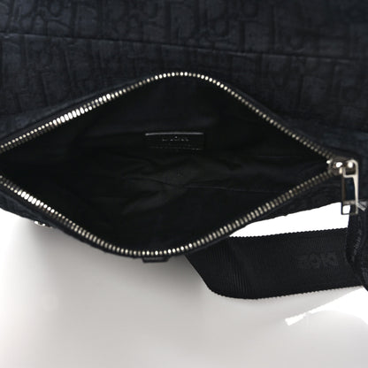 Christian Dior Oblique Mens Saddle Bag Black Blue 5 of 9
