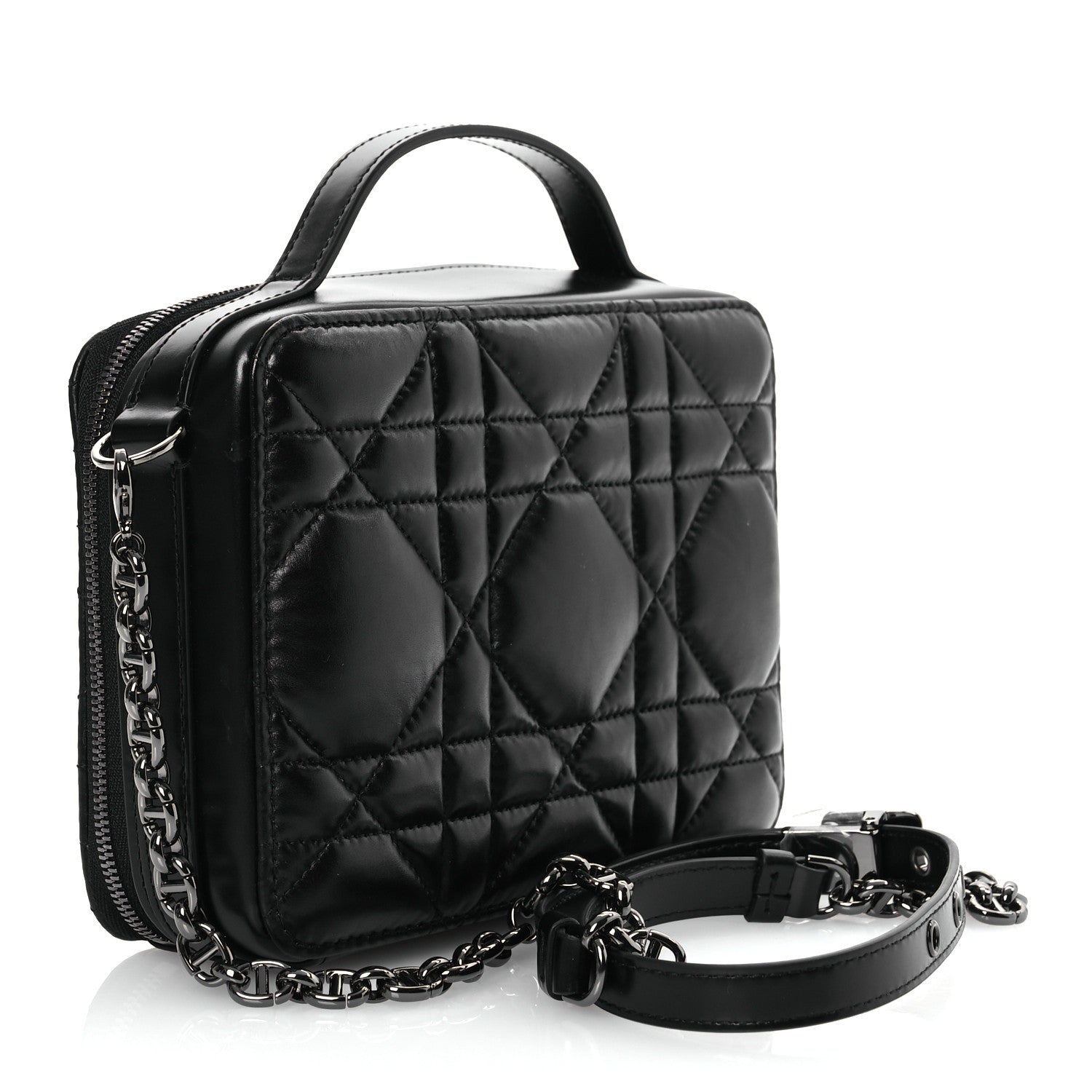 Christian Dior Calfskin Macrocannage Caro Box Bag Black 3 of 13