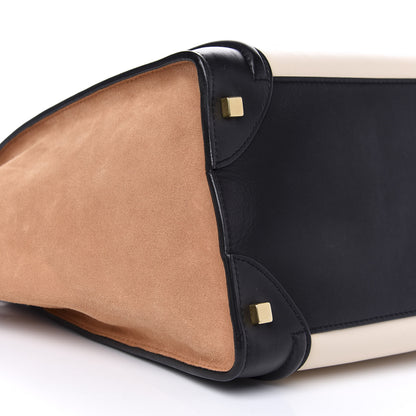 Celine Satin Calfskin Suede Mini Tri-Color Luggage Seashell 7 of 9