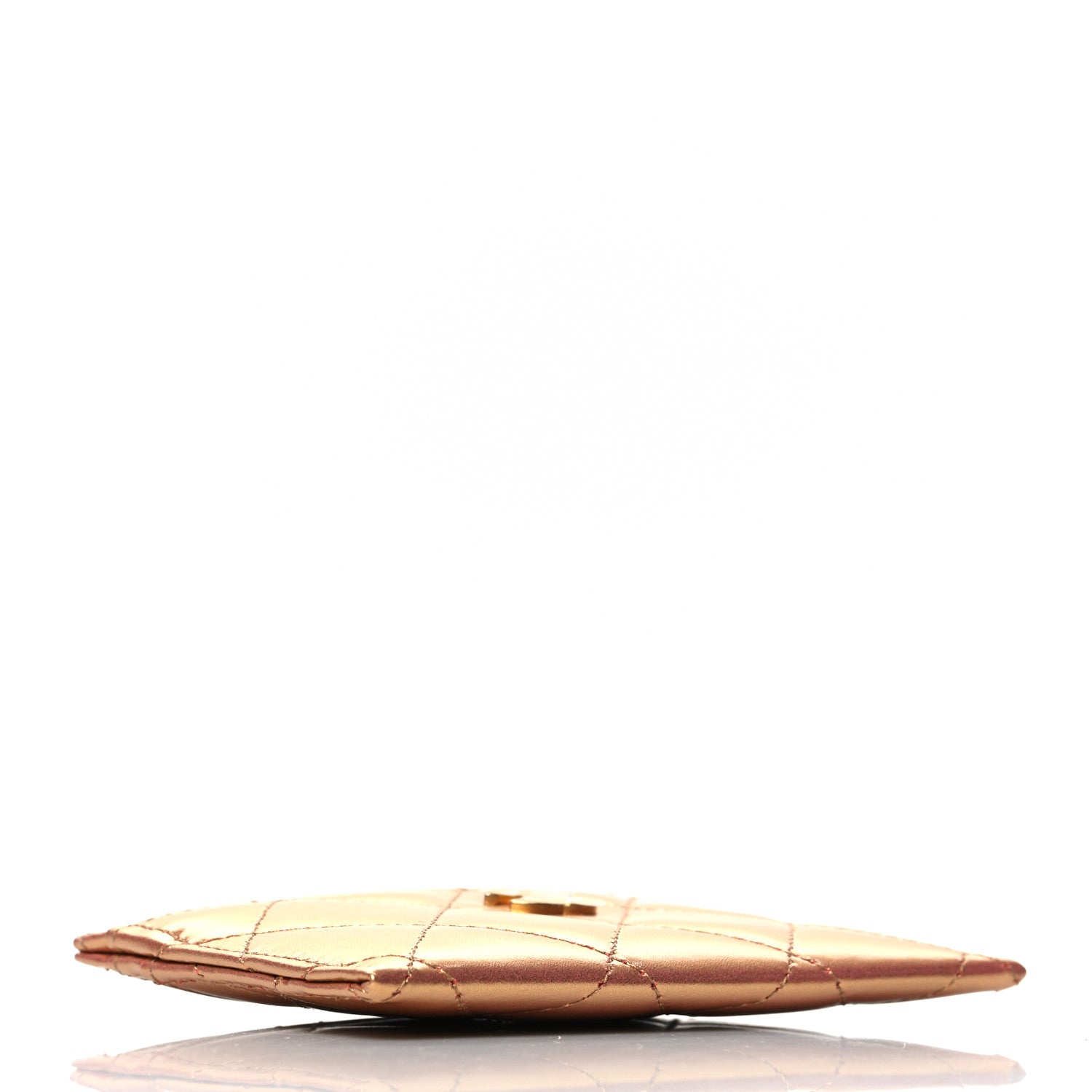 Chanel Metallic Lambskin Quilted CC Card Holder Golden 4 of 10