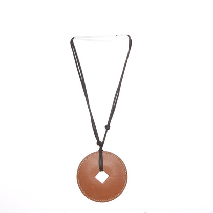Hermes Natural Barenia Tsuba Pendant Necklace 3 of 7