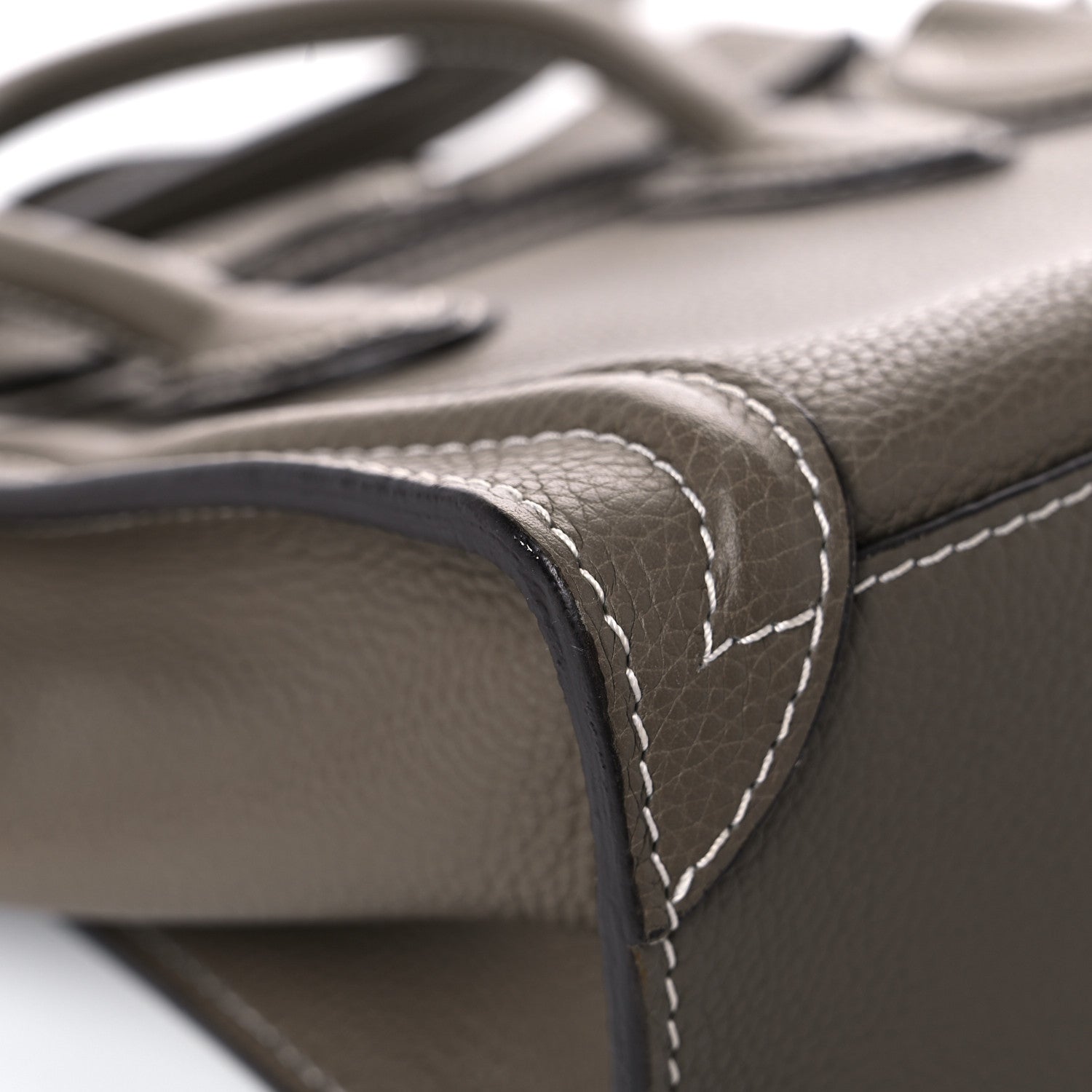 Celine Drummed Calfskin Nano Luggage Souris 10 of 17