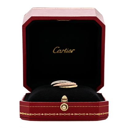 Cartier 18K Pink Yellow White Gold Small Trinity Ring 56 7.5 5 of 5