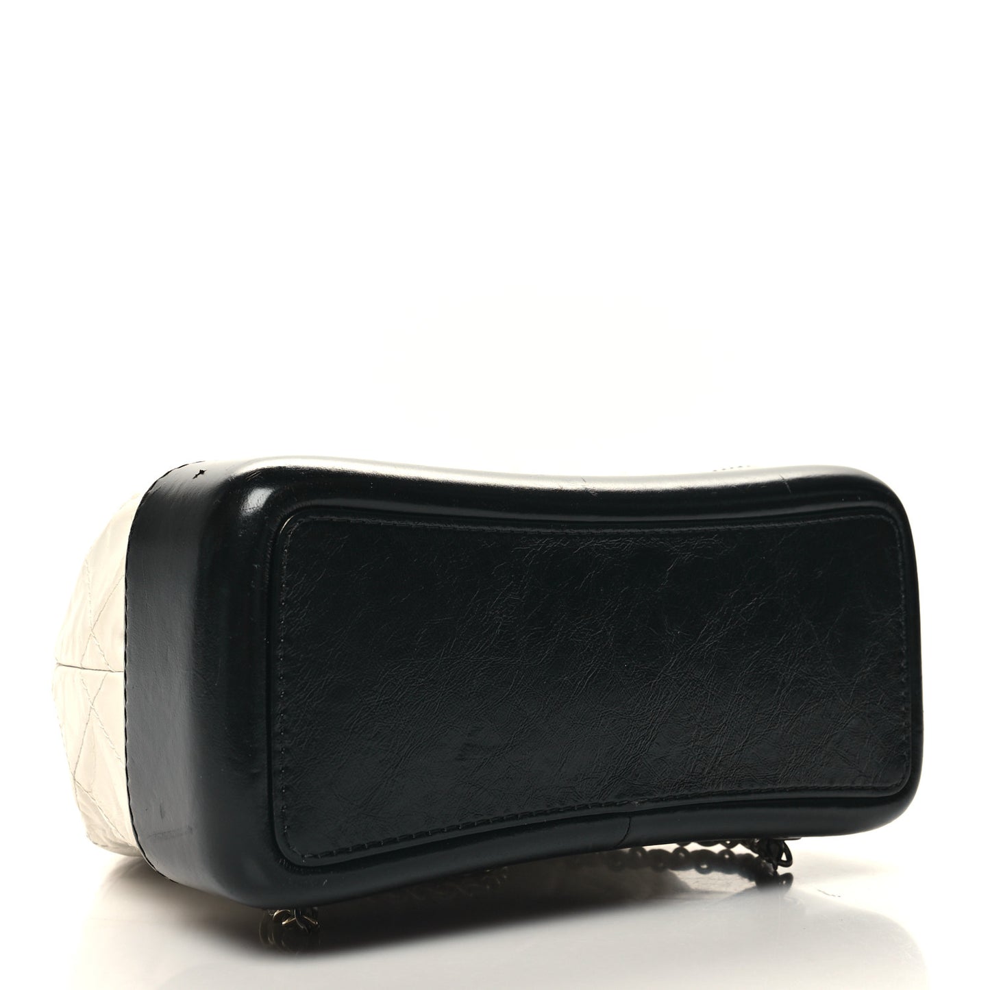 Aged Calfskin Quilted Small Gabrielle Backpack Black White