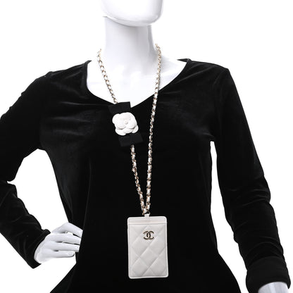 Chanel Lambskin Quilted My Chanel Lady Card Holder On Chain White 2 of 8