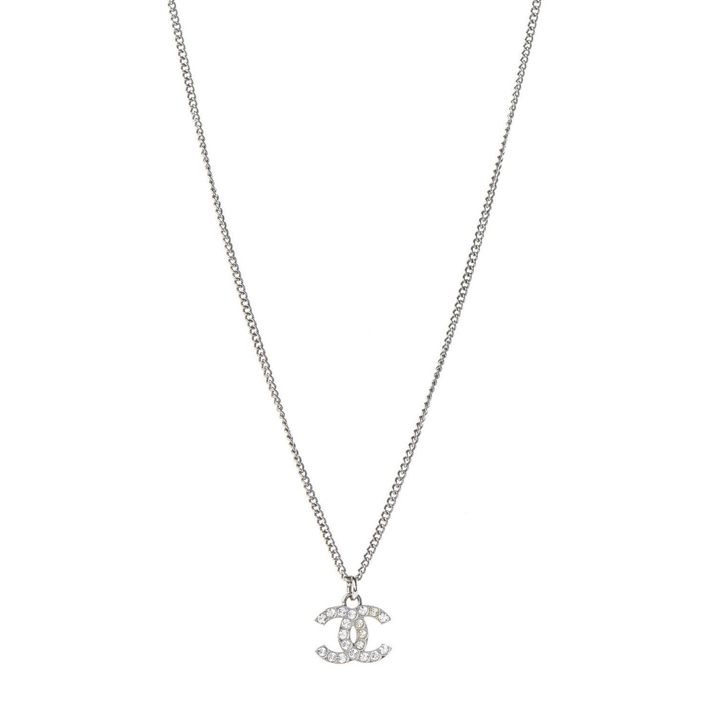 Crystal Timeless CC Necklace Silver