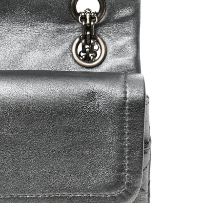 Chanel Metallic Calfskin Quilted Lucky Charms 2.55 Reissue 225 Flap Dark Silver 5 of 12