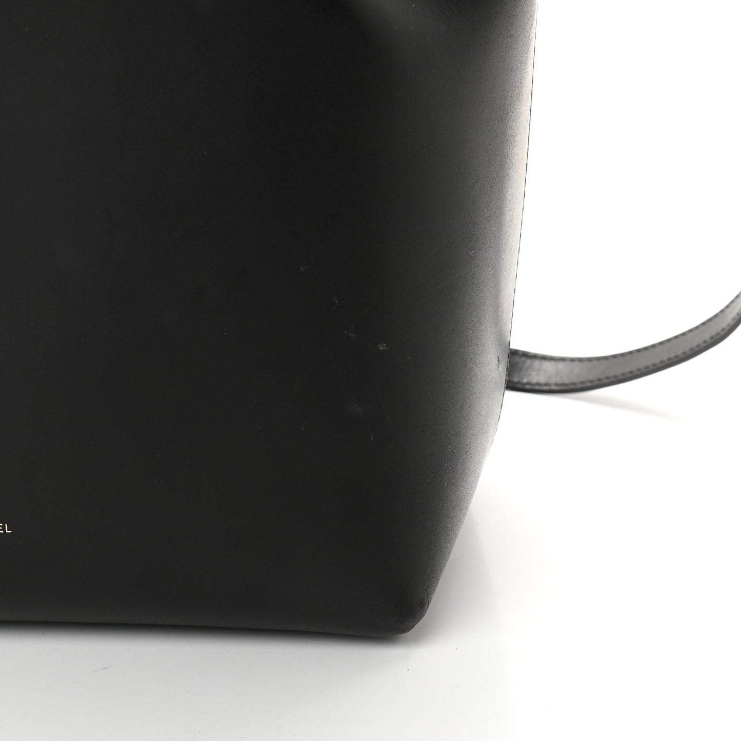 Vegetable Tanned Calfskin Bucket Bag Black Flamma