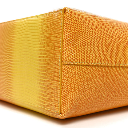 Burberry Calfskin Lizard Embossed Medium London Tote Marigold 9 of 9