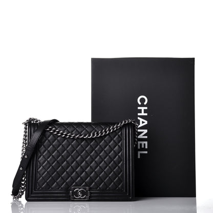 Chanel Calfskin Quilted Large Boy Flap Black 9 of 9
