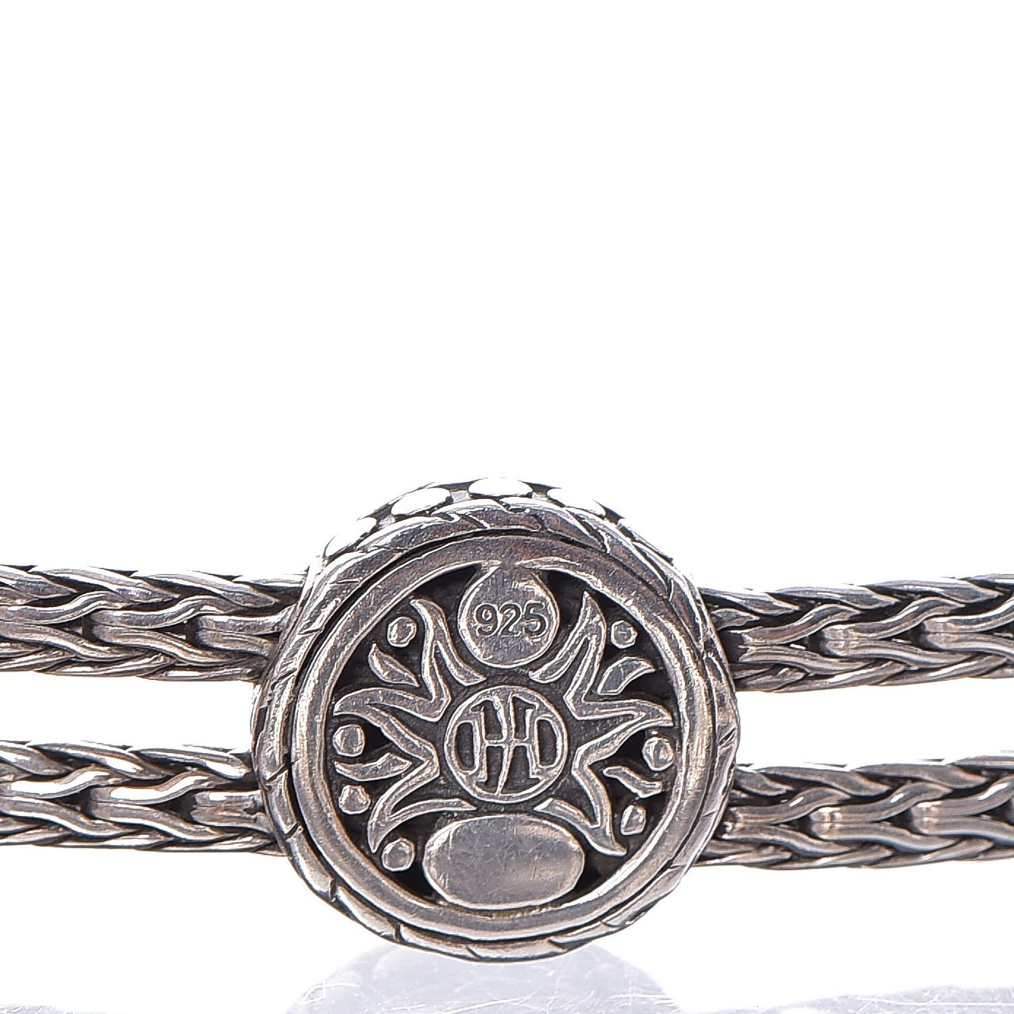 Sterling Silver Dot Rope Disc Bracelet