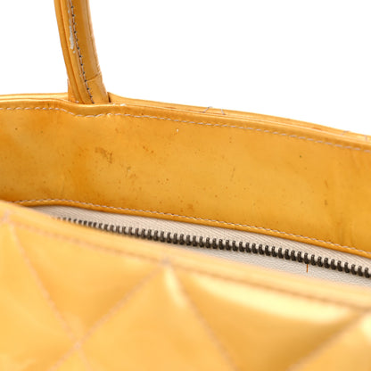 Chanel Patent Quilted Medallion Tote Yellow 13 of 32