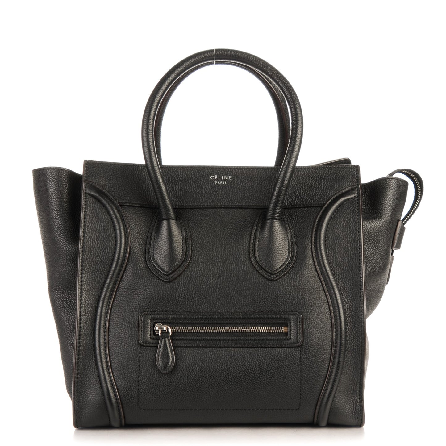 Drummed Calfskin Mini Luggage Black