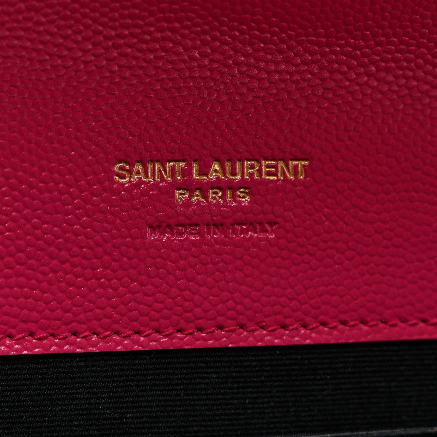 Saint Laurent Grain De Poudre Matelasse Chevron Monogram Envelope Clutch Fuchsia 6 of 7
