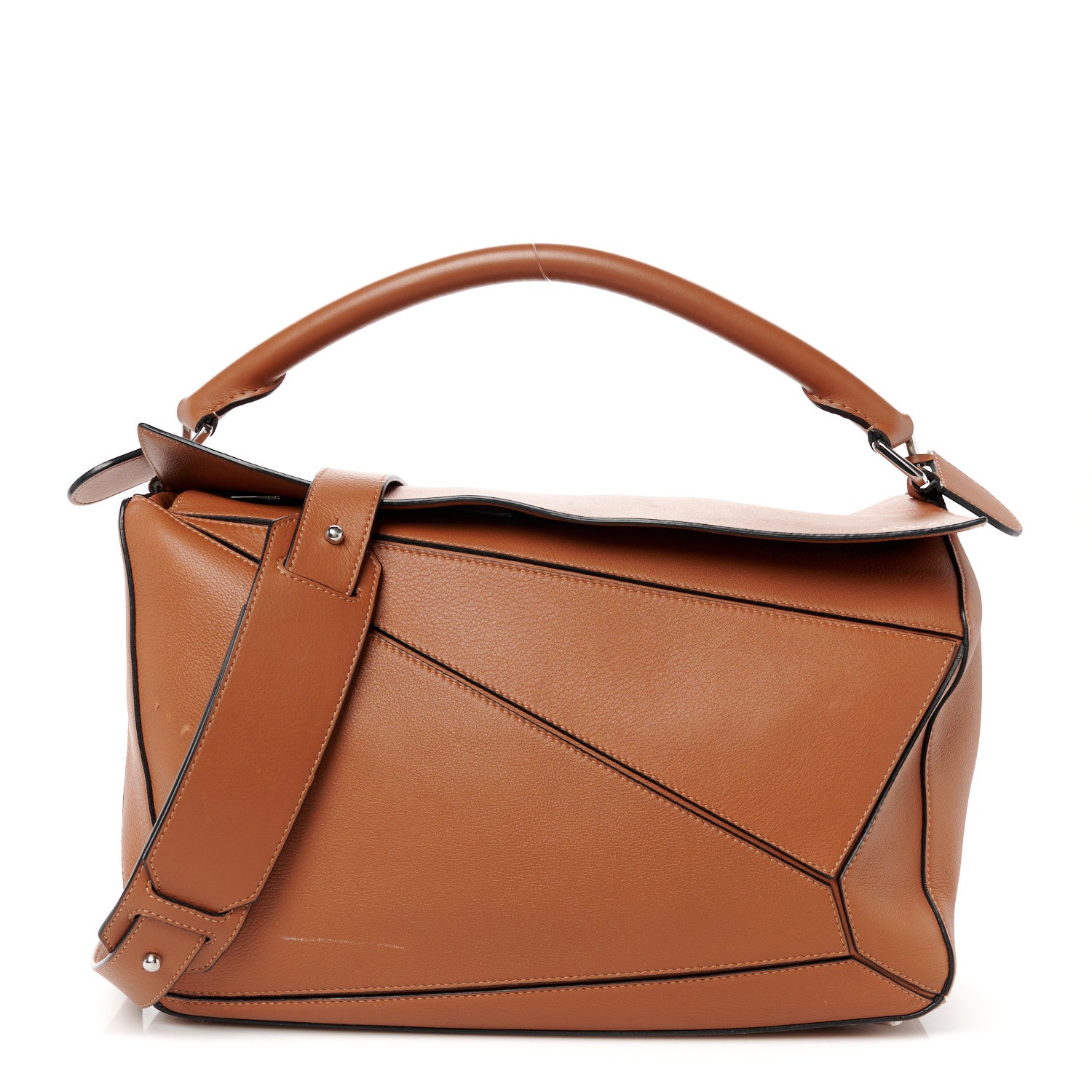 Loewe Calfskin Large Puzzle Bag Tan 1 of 12