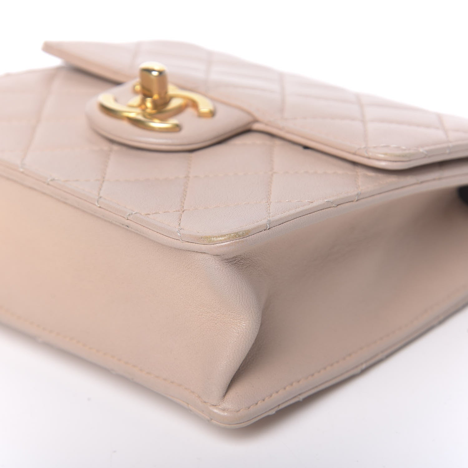 Chanel Lambskin Quilted Chic Pearls Flap Beige 9 of 12