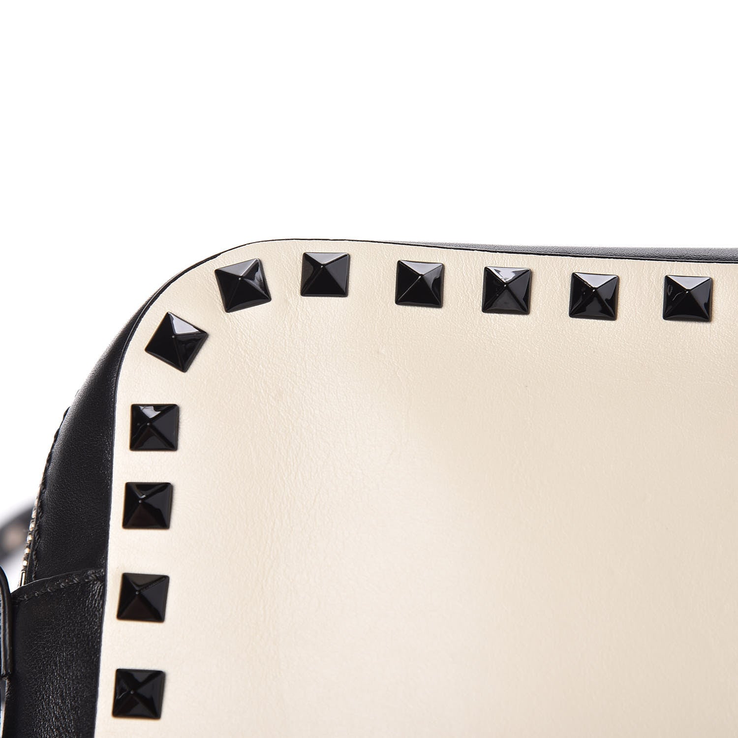 Valentino Garavani Calfskin Rockstud Camera Crossbody Bag Ivory Black 10 of 11