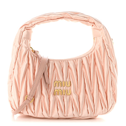 Miu Miu Satin Matelasse Small Wander Hobo Orchidea 1 of 10
