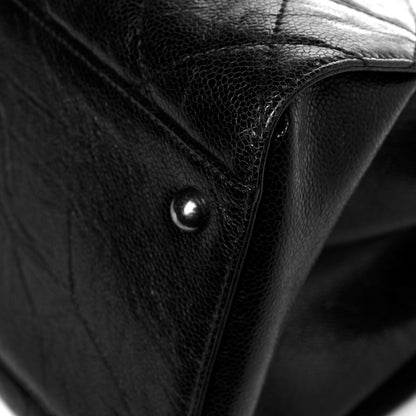 Chanel Crumpled Grained Calfskin Quilted CC Crave Tote Black 10 of 14