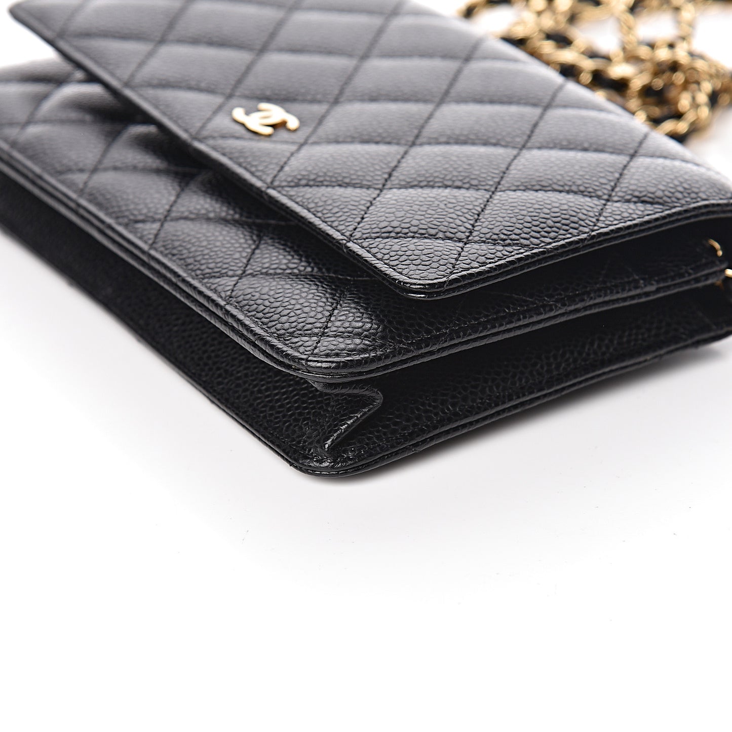 Caviar Quilted Wallet On Chain WOC Black