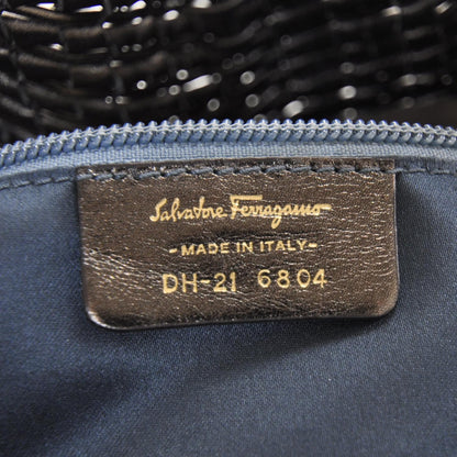 FASHIONPHILE SALVATOREFERRAGAMOLeatherStrawWovenTote 7 of 9