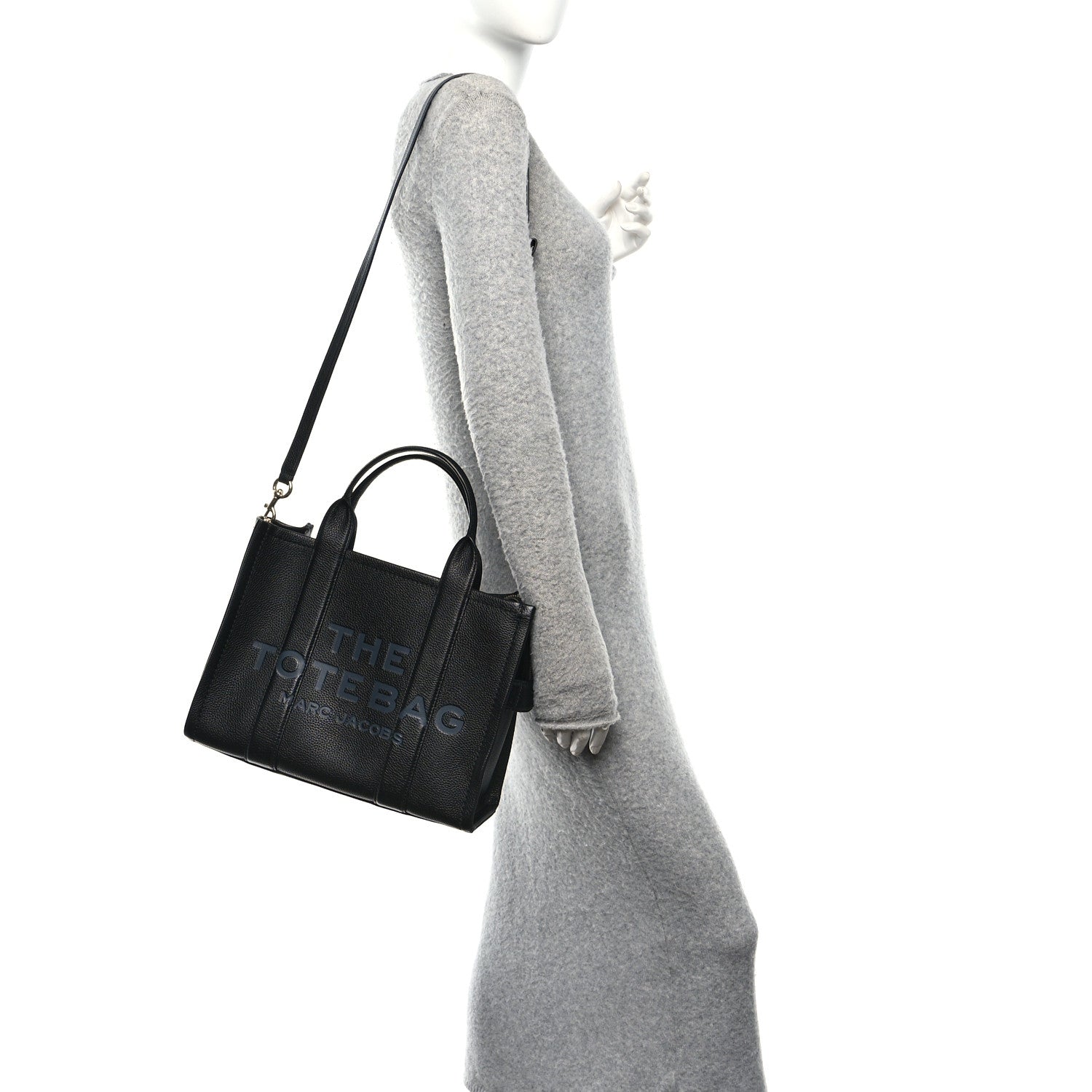 Marc Jacobs Grained Calfskin Medium The Tote Bag Black 2 of 11