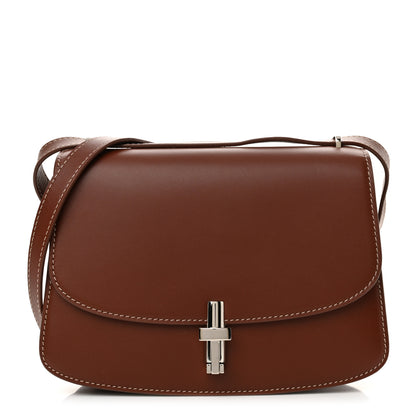 The Row Polished Saddle Calfskin The Sofia 8.75 Crossbody Cherry Wood 1 of 10