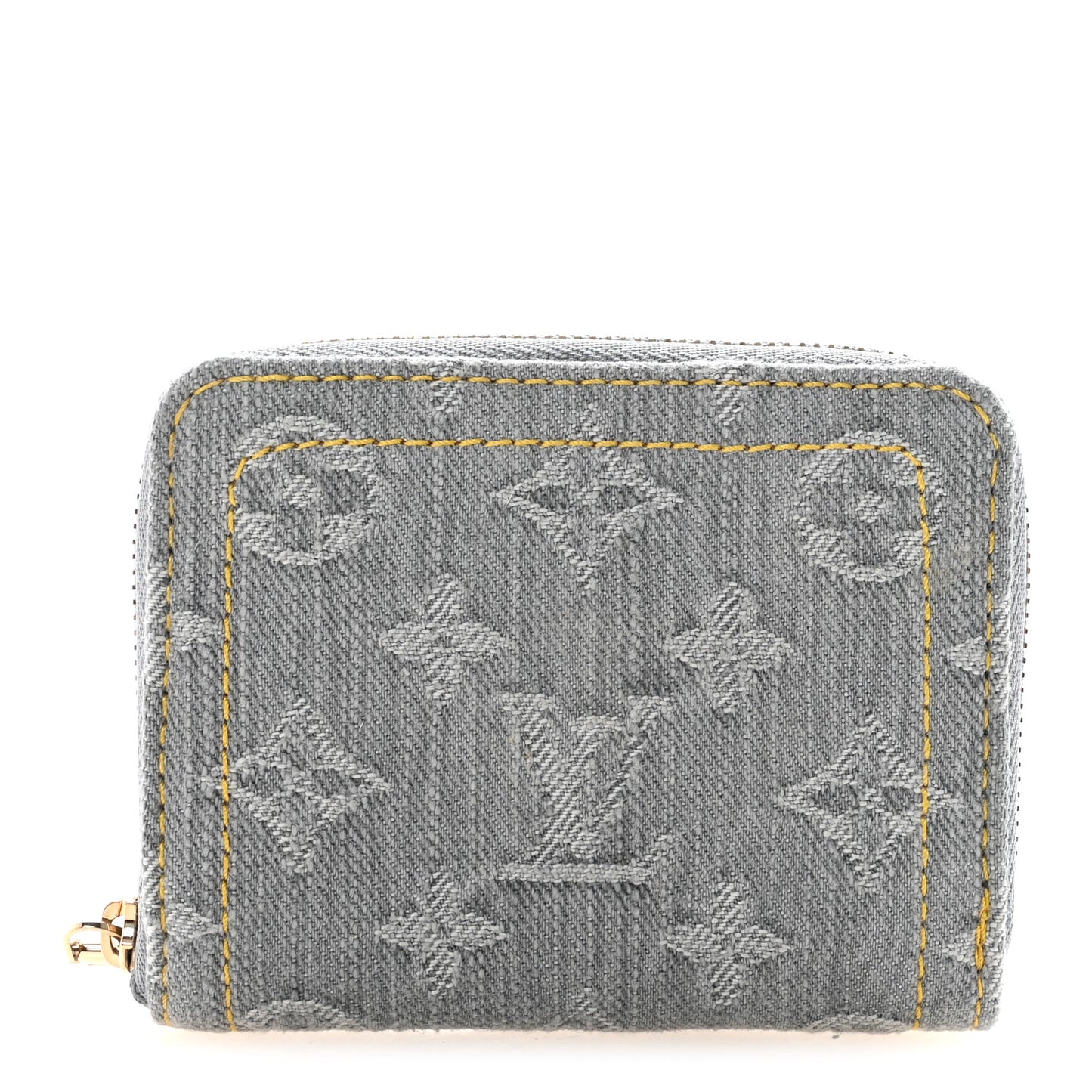 Denim Monogram Zippy Coin Purse Washed Gray