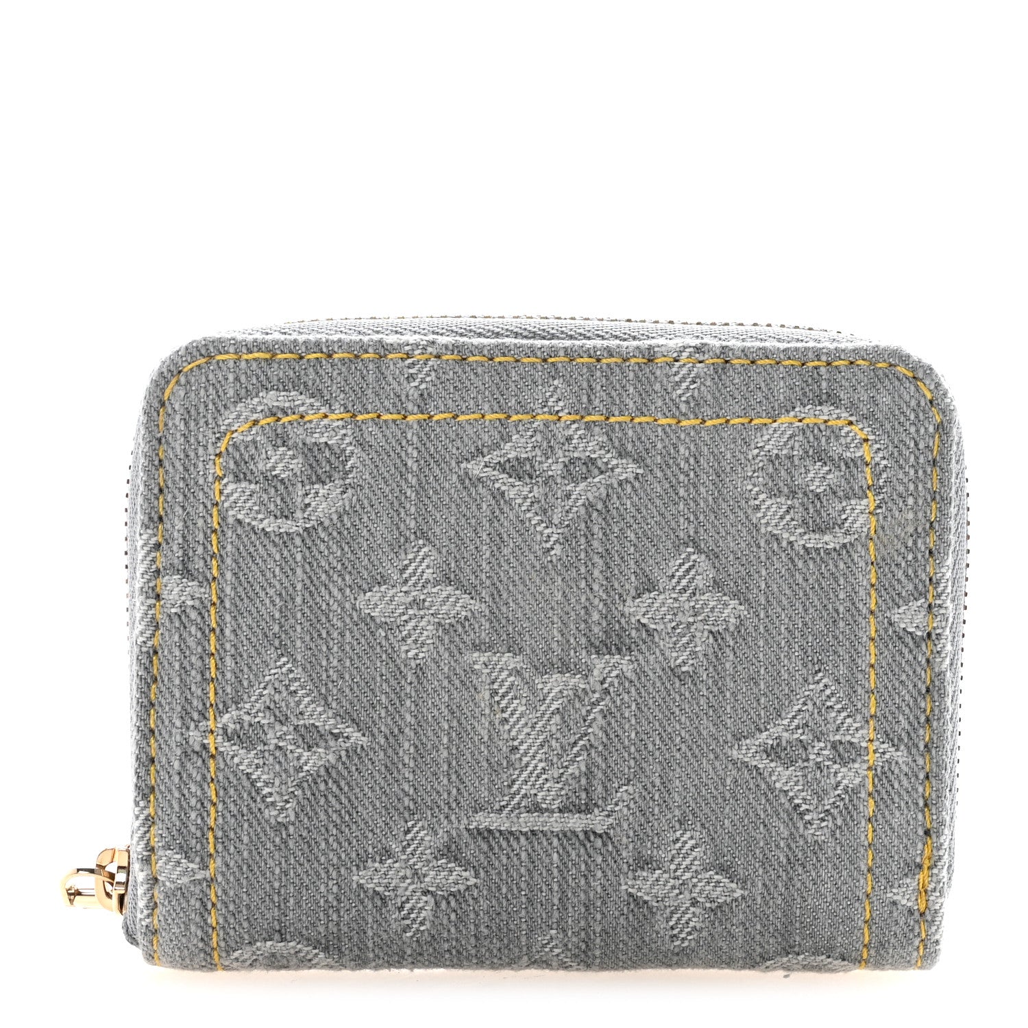 Louis Vuitton Denim Monogram Zippy Coin Purse Washed Gray 1 of 7