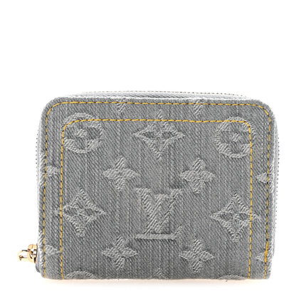 Louis Vuitton Denim Monogram Zippy Coin Purse Washed Gray 1 of 7