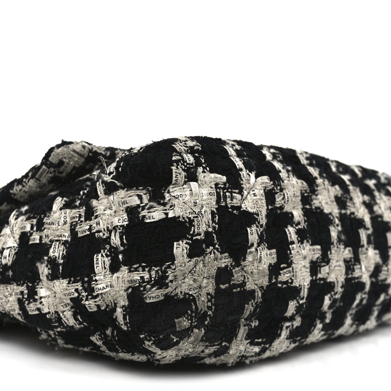 Chanel Tweed Quilted Large Chanel 19 Flap Black Ecru White 9 of 12