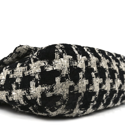 Chanel Tweed Quilted Large Chanel 19 Flap Black Ecru White 9 of 12