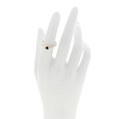 David Yurman Sterling Silver 14K Yellow Gold Amethyst Petite Cable Ring 2 of 4