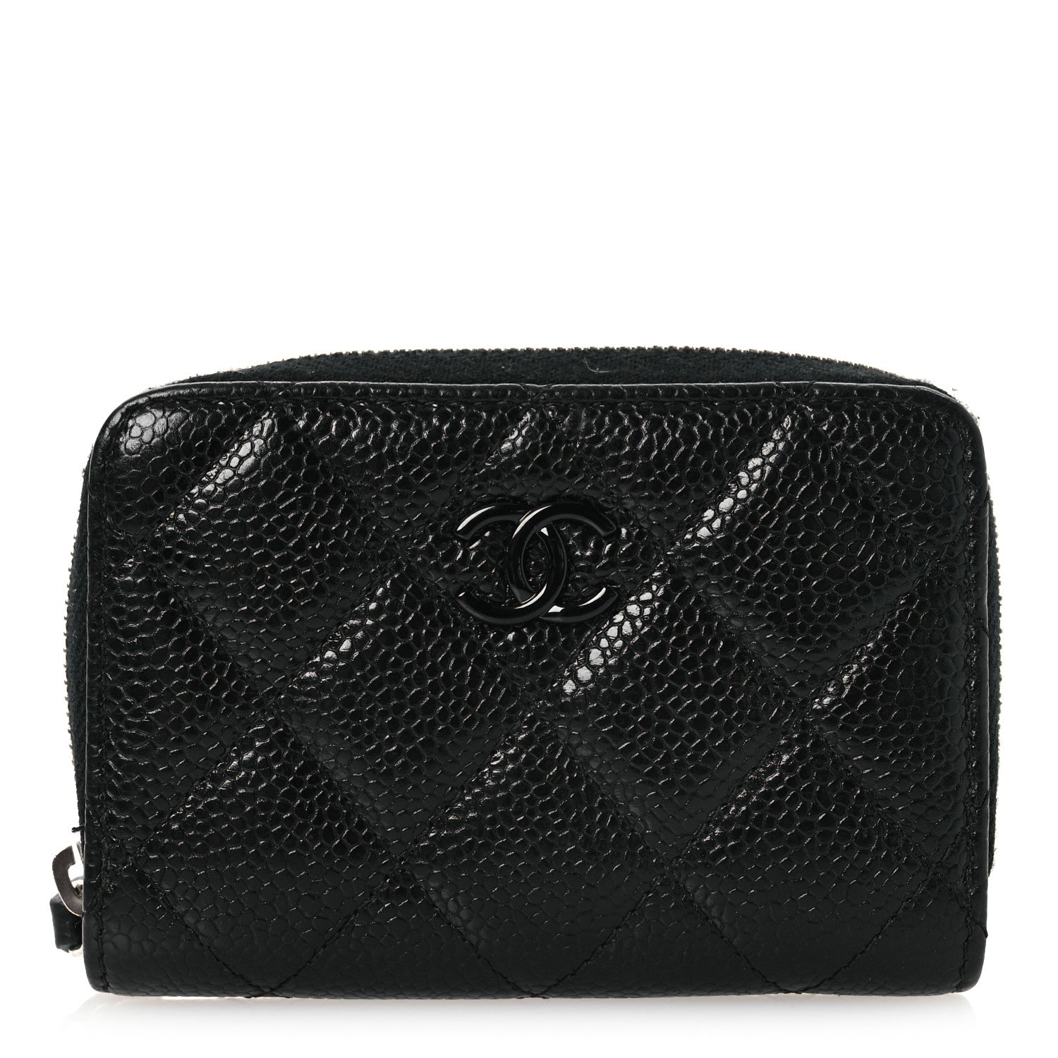 Chanel Caviar Quilted Incognito Zip Coin Purse Black 1 of 9