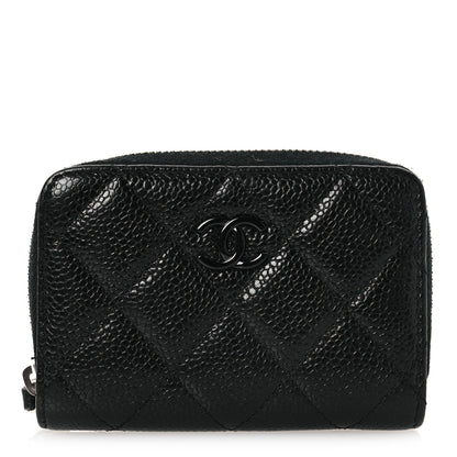 Chanel Caviar Quilted Incognito Zip Coin Purse Black 1 of 9