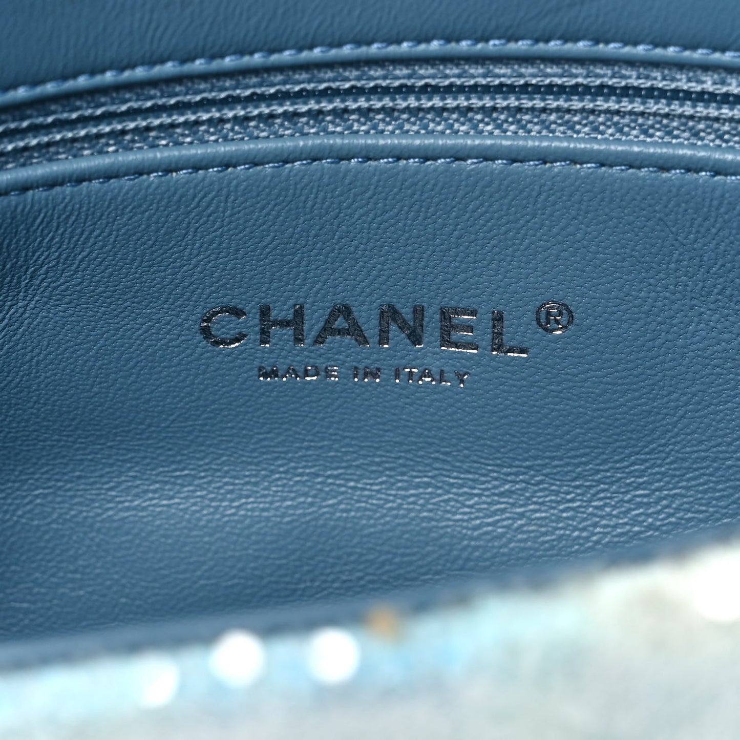 Sequin Mini Waterfall Flap Light Blue