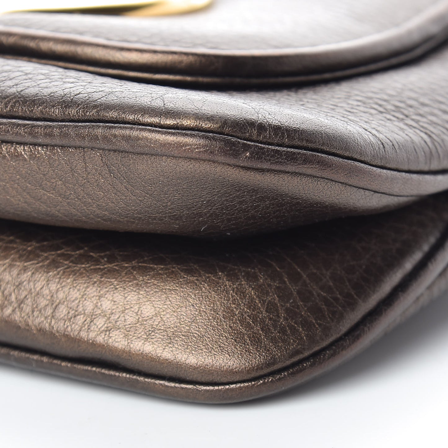 Metallic Pebbled Calfskin Small 1973 Chain Shoulder Bag Winter Leaf