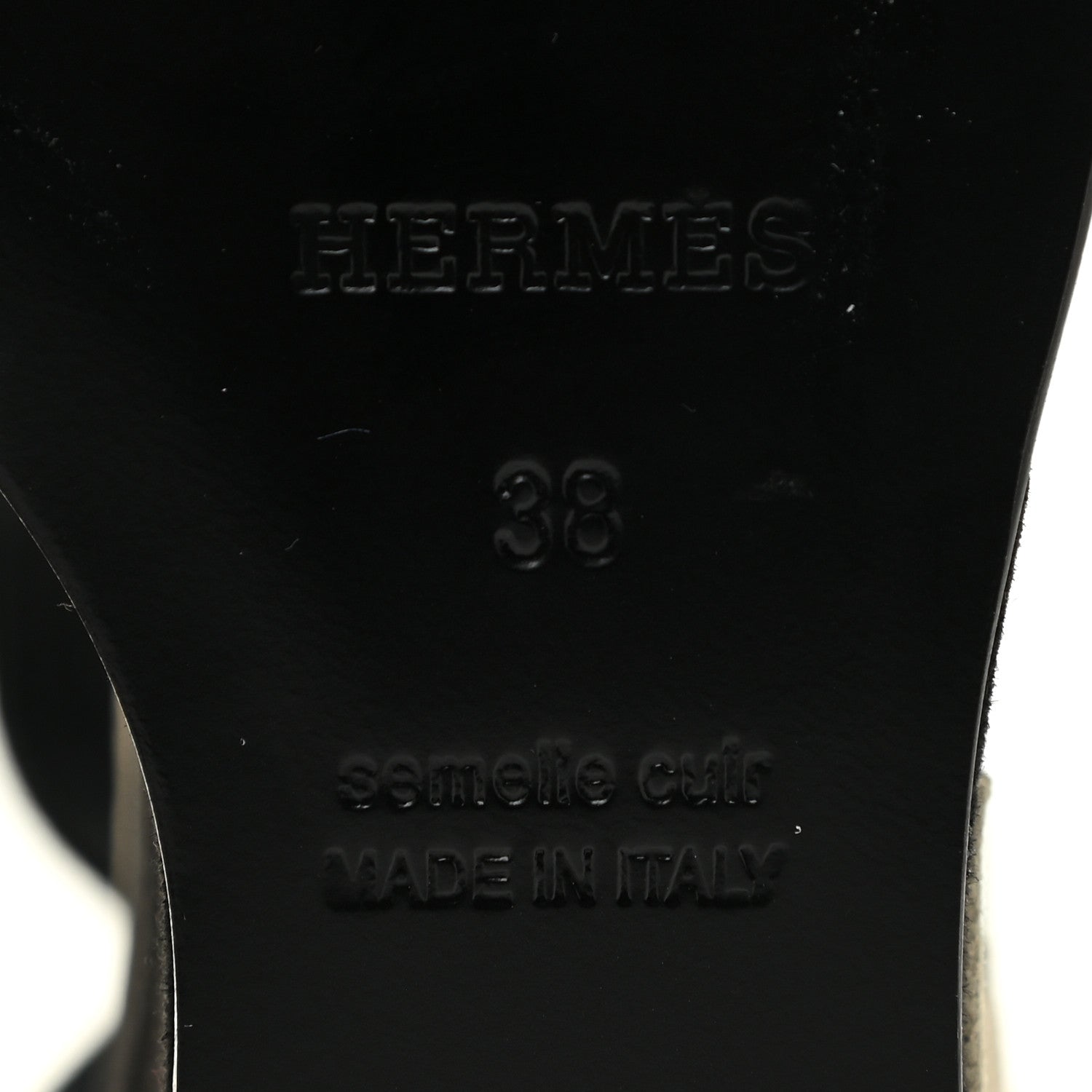 Hermes Suede Goatskin Tournis Wedge Sandals 38 Black 10 of 11