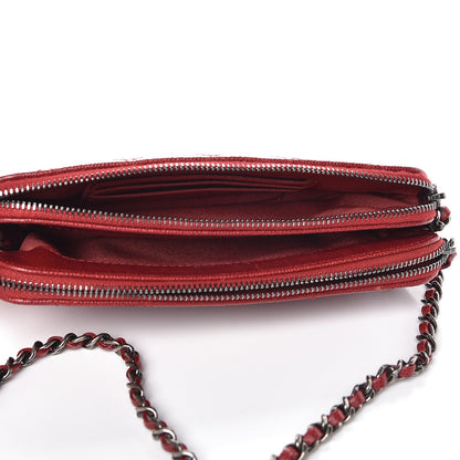 Chanel Caviar Quilted Small Clutch With Chain Red 6 of 12