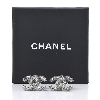 Chanel Crystal Pearl CC Earrings Silver 5 of 5