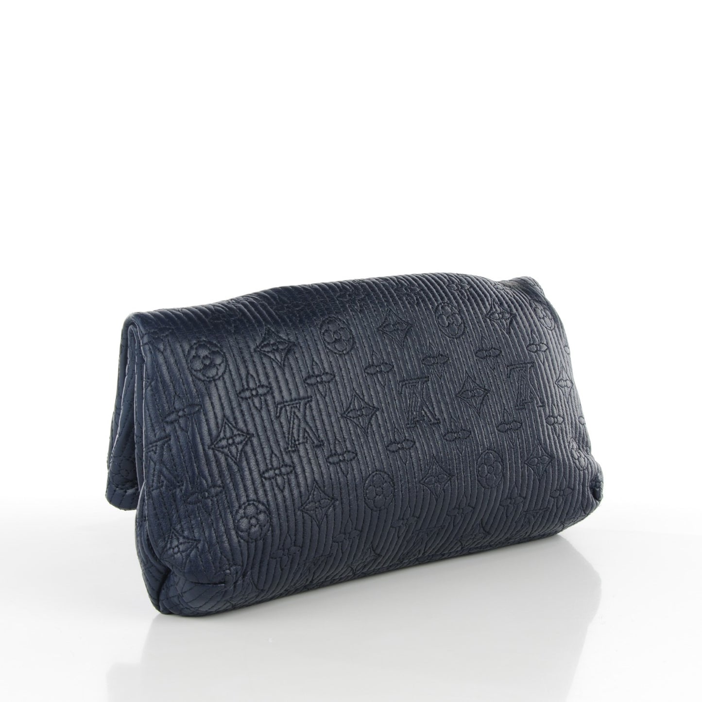 Calfskin Quilted Monogram Altair Clutch Navy