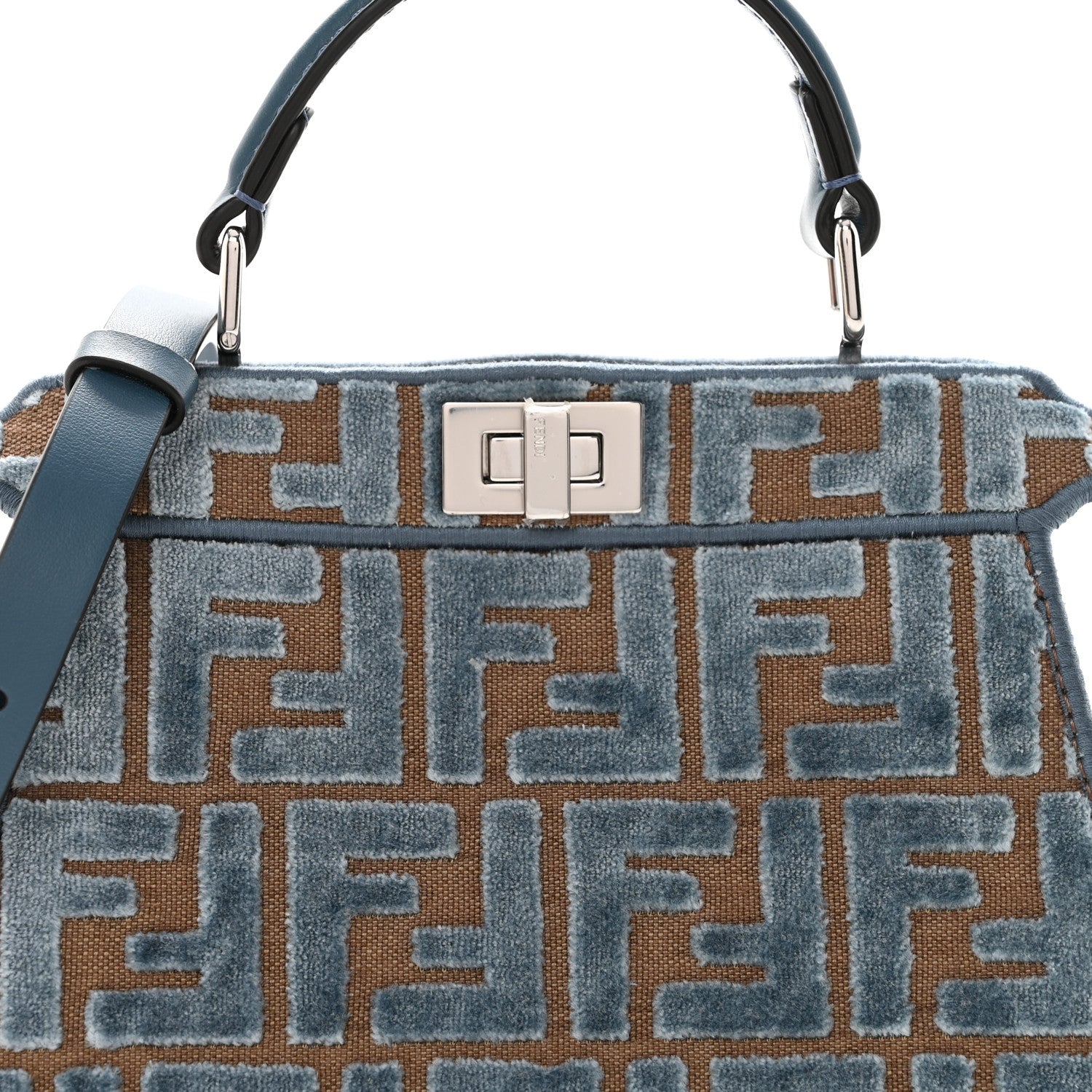 Fendi Velvet Jacquard FF Small Peekaboo I SEE U Satchel Anice 1820386 – FASHIONPHILE