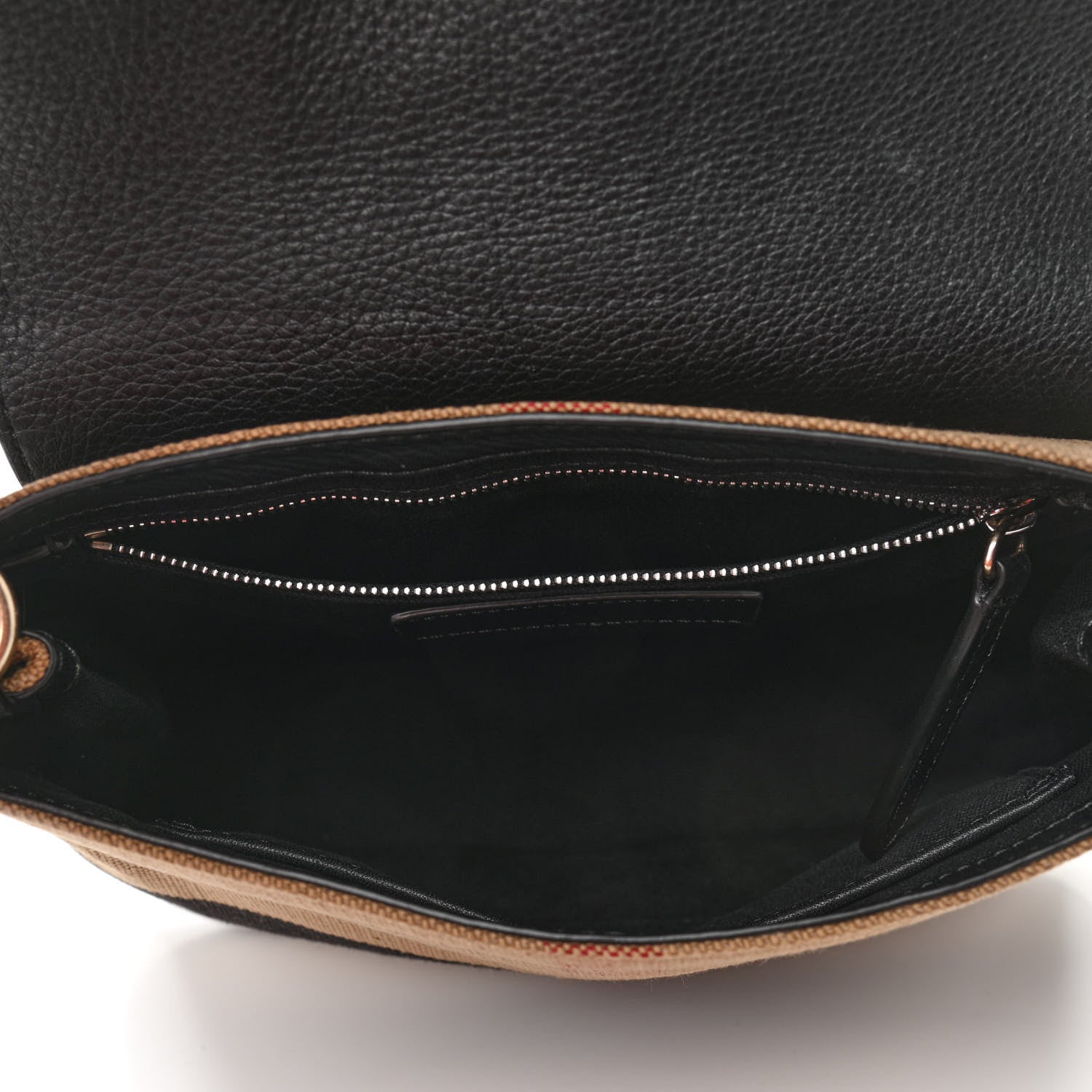Burberry Mega Check Grainy Calfskin Small Gowan Messenger Bag Black 5 of 9