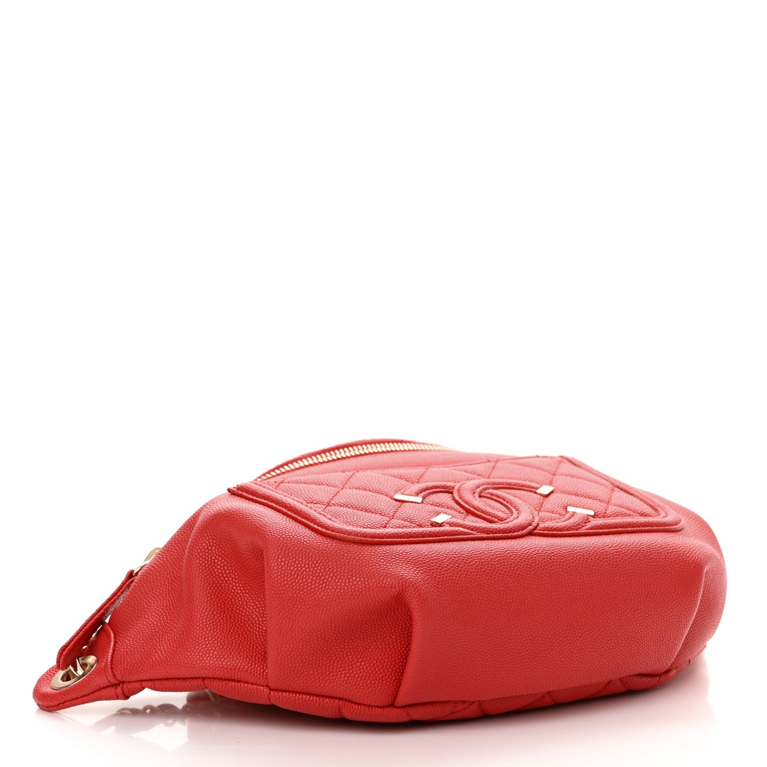 Chanel Caviar Quilted Filigree Waist Bag Red 4 of 11
