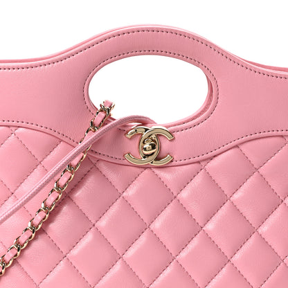 Chanel Shiny Lambskin Quilted Mini 31 Shopping Bag Light Pink 8 of 10