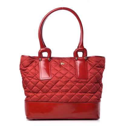 Burberry Nylon Patent Quilted Grange Tote Red 1 of 18
