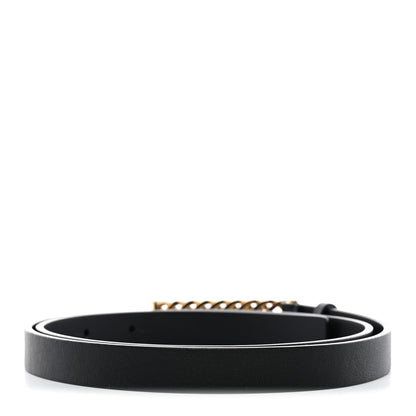 Chanel Calfskin Crystal Chain Logo Belt 85 34 Black 2 of 6