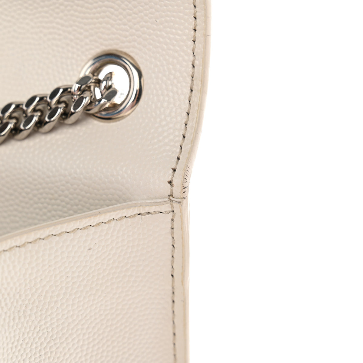 Saint Laurent Grain De Poudre Medium Classic Monogram Kate Satchel Icy White 11 of 12