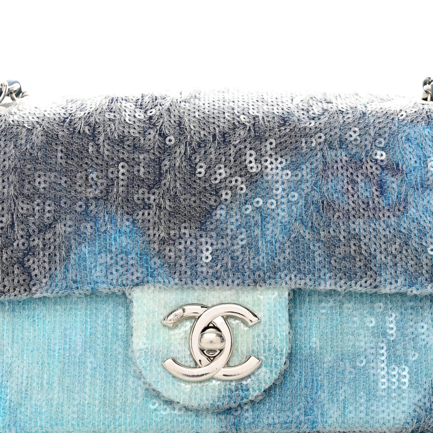Sequin Mini Waterfall Flap Light Blue